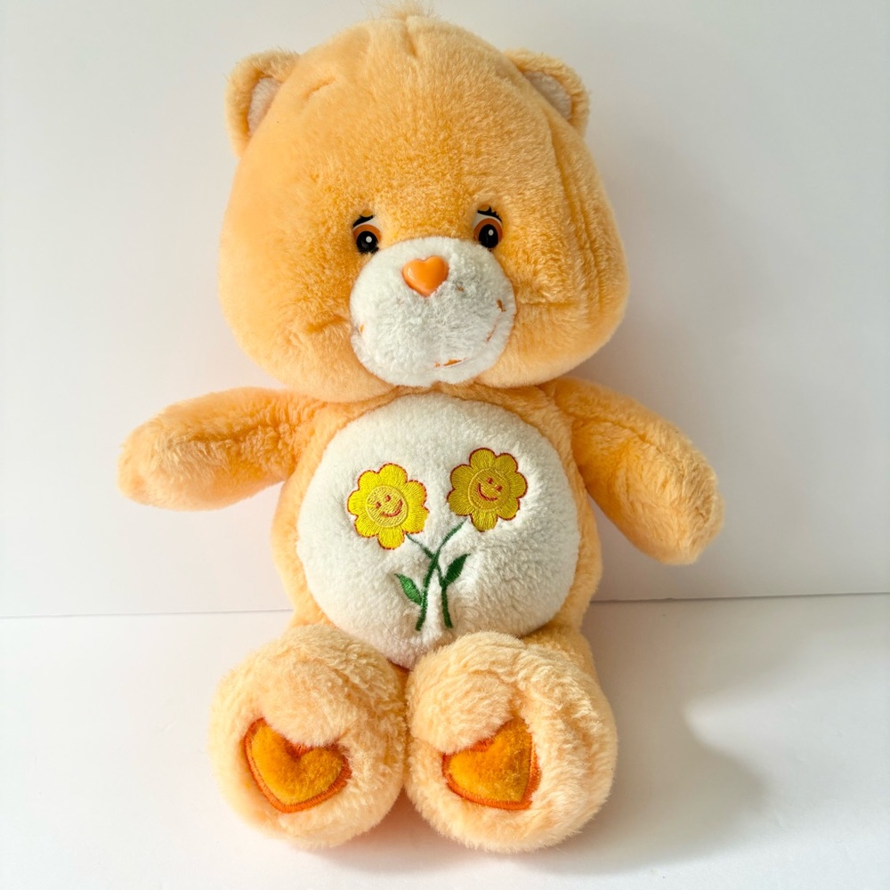Vintage Care Bear Friend Bear Talking 13” Orange Plush Stuffed Animal TESTED